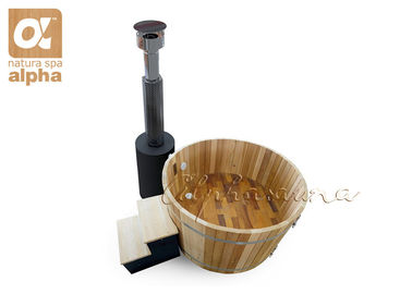 Wine Barrel Sauna Hot Tub Dengan Furnace Eksternal Kayu Pembakaran SOT2 - 1829