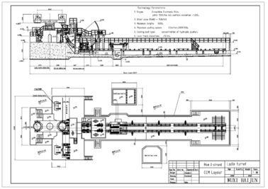 Billet bergulir Continuous Casting Machine dengan Tundish Mobil / R4M